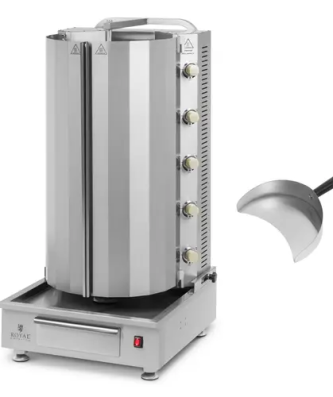 Machine à kebab gaz - pour 80 kg de viande - 5 brûleurs - 20 kW - Royal Catering