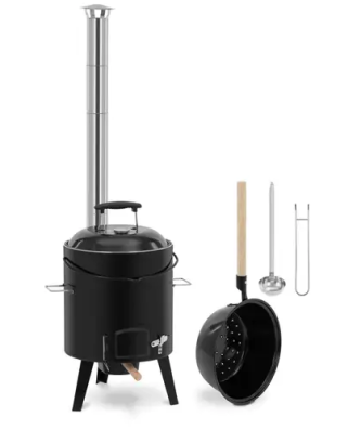 Poêle de camping - utschak - 14 l - émaillé - avec grille, louche, thermomètre - Royal Catering