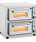 Four à pizza électrique - 2 chambres - 4750 W - Ø 40 cm - pierre réfractaire - Royal Catering