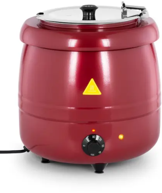 Soupière électrique - 10 l - Acier - Revêtement rouge