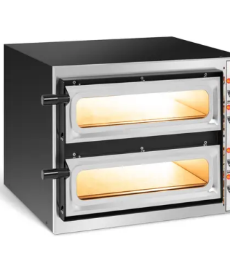 Four à pizza - 2 chambres - 2 x Ø 32 cm - Portes vitrées