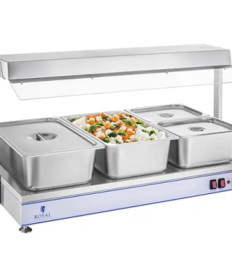 Chauffe-plat avec lampes halogènes - 2000 W - Acier inoxydable