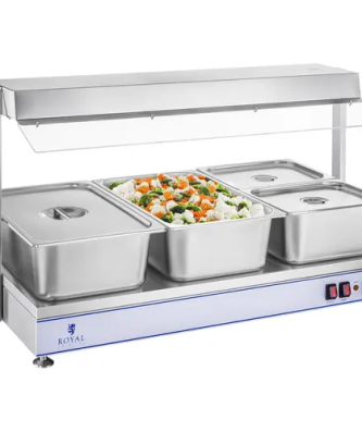 Chauffe-plat avec lampes halogènes - 1550 W - Acier inoxydable