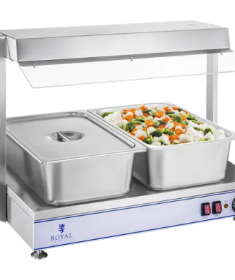 Chauffe-plat avec lampes halogènes - 1100 W - Acier inoxydable