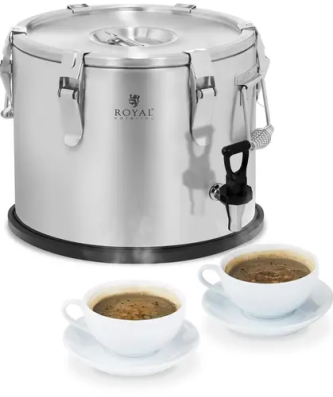 Conteneur isotherme - acier inoxydable - 15 L - avec robinet