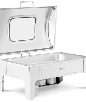 Chafing dish - GN 1/1 - Royal Catering - 8,5 l - 2 bruleurs - Hublot