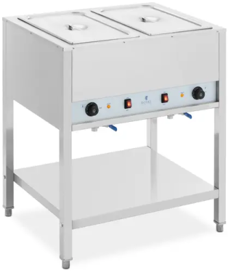 Bain-marie professionnel - 1265 W - 2 x GN 1/1 - sur châssis - Royal Catering