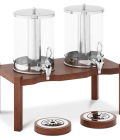 Distributeur de boissons - 2 x 7 l - Dispositifs de refroidissement - Cadre en bois foncé
