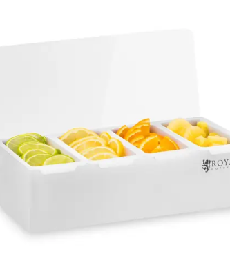 Boîte à condiments - Acier inoxydable/PP - 4 x 450 ml