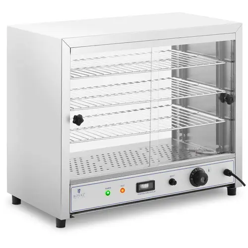 Vitrine chauffante - 54 cm - Royal Catering - 1,000 W - 3 grilles