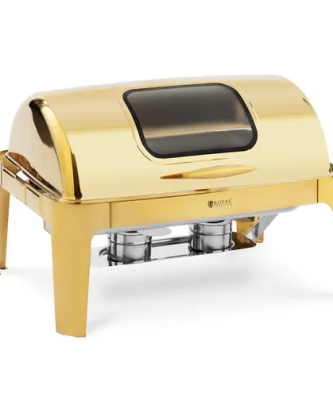 Chafing dish - GN 1/1 - 9 l - 2 bruleurs à pâte - avec hublot - Royal Catering