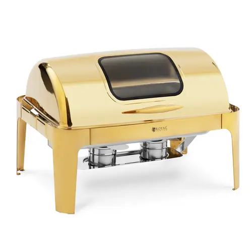Chafing dish - GN 1/1 - 9 l - 2 bruleurs à pâte - avec hublot - Royal Catering