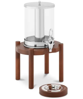 Distributeur de boissons - 7 l - Dispositif de refroidissement - Cadre en bois foncé