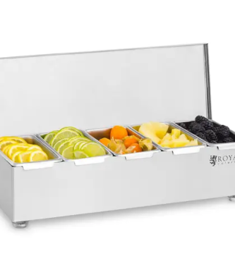 Boîte à condiments - Acier inoxydable - 5 x 450 ml