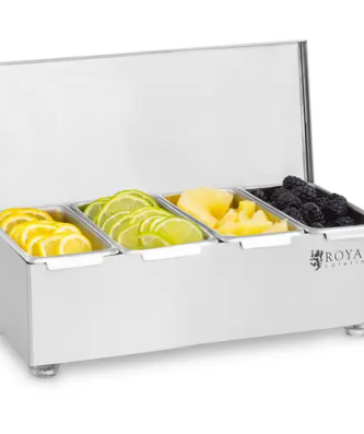 Boîte à condiments - Acier inoxydable - 4 x 450 ml