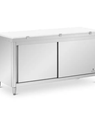 Meuble bas de cuisine - inox - 180 x 70 cm - Capacité de charge 500 kg - incl. Planche à découper - Royal Catering