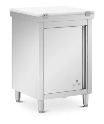 Meuble bas de cuisine - inox - 60 x 60 cm - Capacité de charge 500 kg - incl. Planche à découper - Royal Catering
