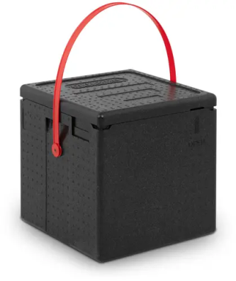 Caisse isotherme spéciale livraison de pizza - Pour 8 cartons de pizza - Avec anse rouge - À chargement par le haut