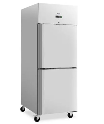 Réfrigérateur professionnel - 750 l - inox - 2 portes - 4 roulettes - verrouillable - Royal Catering