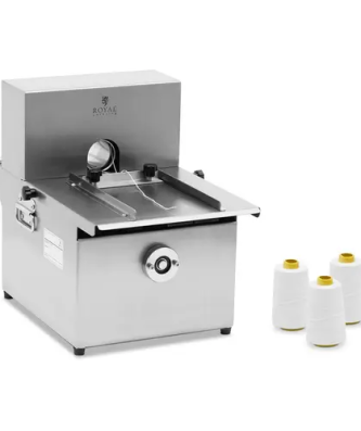 Poussoir à saucisse - manuel - acier inoxydable - 3 rouleaux de ficelle à saucisse inclus - Royal Catering