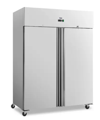 Réfrigérateur professionnel - 800 l - inox - 2 Portes - 4 Roulettes - verrouillable - Royal Catering