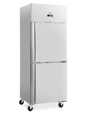 Réfrigérateur professionnel - 373 l - inox - 2 Portes - 4 Roulettes - verrouillable - Royal Catering