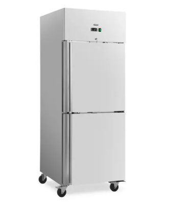 Réfrigérateur professionnel - 485 l - inox - 2 Portes - 4 Roulettes - verrouillable - Royal Catering