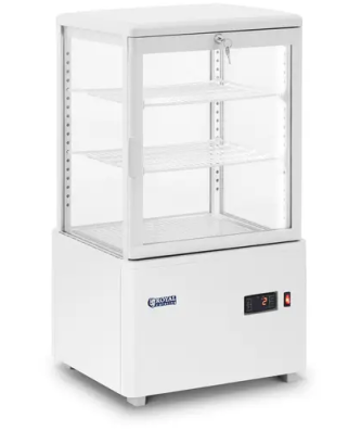 Vitrine réfrigérée - 58 l - Royal Catering - 3 niveaux - Blanc - Verrouillable