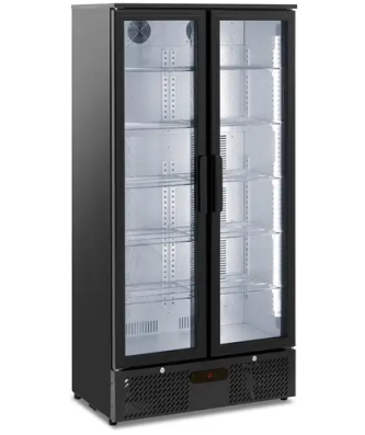 Frigo à boissons - 458 l - Royal Catering - Acier peint par poudrage, noir