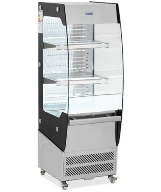 Vitrine réfrigérée libre service - 180 L - 2 étagères - 2 - 12 °C - LED - Acier inoxydable / Verre trempé - Royal Catering
