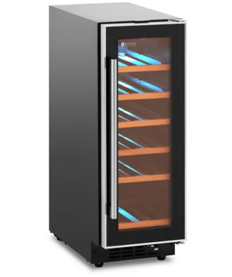 Cave à vin - 56 l - noir/argent - gain de place - Royal Catering