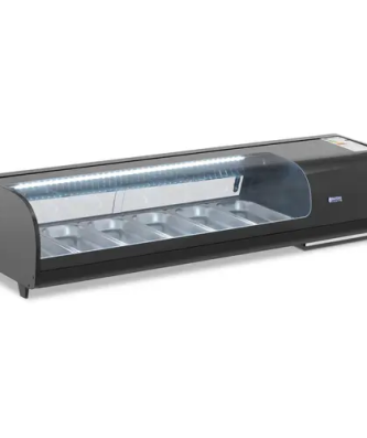 Vitrine sushi - réfrigérée - 62 L - GN 6 x 1/3 - Éclairage - Royal Catering