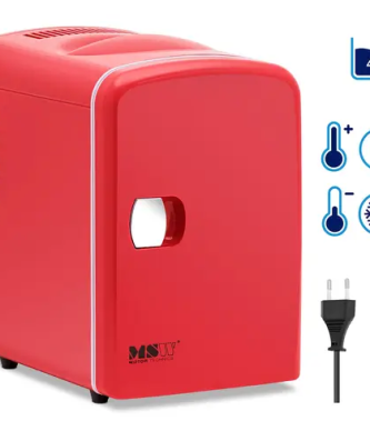 Glacière thermoélectrique - 12 V / 230 V - 2 en 1 avec fonction de maintien au chaud - 4 L - Rouge