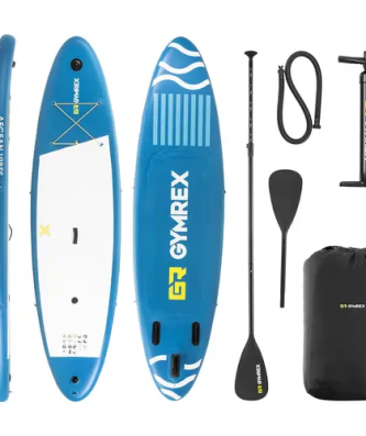 Stand up paddle gonflable - 125 kg - bleu - double chambre - 333 x 82 x 12 cm