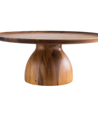 Présentoir à gâteau - Bois d'acacia, huilé - Diamètre : 38,5 cm - Hauteur : 16 cm