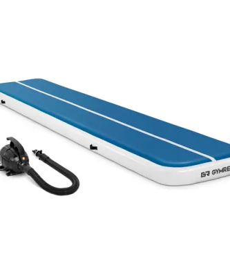 Air track avec gonfleur électrique - 500 x 100 x 20 cm - 250 kg - Bleu/blanc