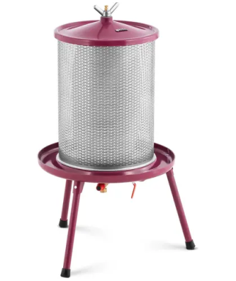 Pressoir à fruit hydraulique - acier inoxydable/fer - 40 l - 3 bar - 5 étamines pour pressoir incluses