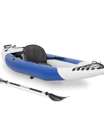 Kayak gonflable - monoplace - set complet avec pagaie, siège et accessoires