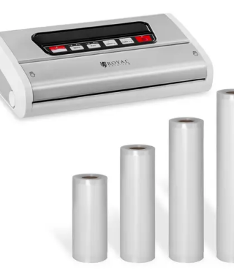 Kit machine sous vide avec 4 rouleaux d'emballages sous vide - 15 à 30 cm - Acier inoxydable/ABS - 32 cm