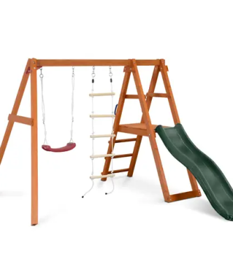 Aire de jeux extérieur - balançoire - échelle de corde - toboggan