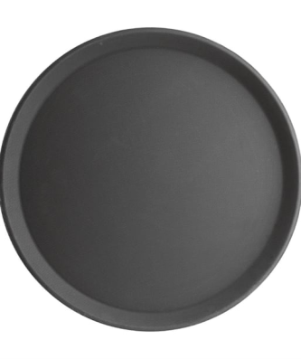Plateau antidérapant en fibre de verre Olympia Kristallon rond noir 406mm