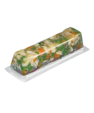 Moule aspic rectangulaire pour aiguillettes en gelée plastique transparent - par 100