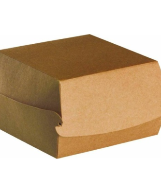 Moyenne boîte hamburger kraft brun 12 x 11,6 x 7 cm - par 100