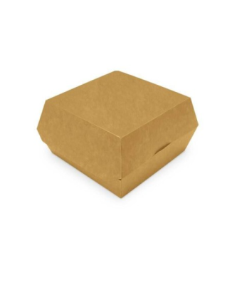 Moyenne boîte hamburger kraft brun 12,4 x 12,4 x 7 cm - par 450