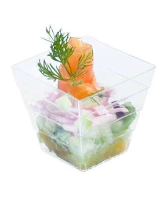 Moyenne verrine pyramide plastique transparente 120 ml - par 50