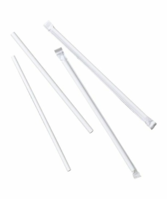 Paille carton droite blanche Ø 0,6 x 20 cm - par 500