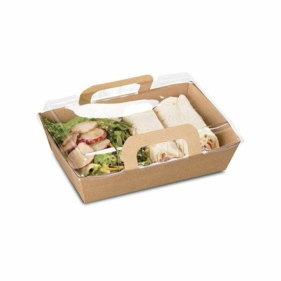 Panier kraft brun 750 ml avec couvercle - par 100