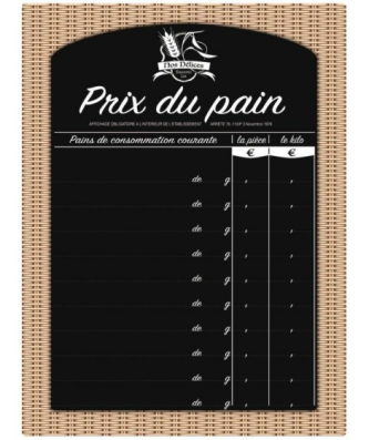 Panneau ardoise pour affichage prix du pain 30 x 40 cm - à l'unité