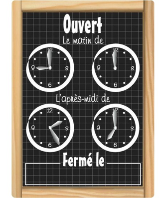Panneau horaire d'ouverture 16 x 24 cm - l'unité