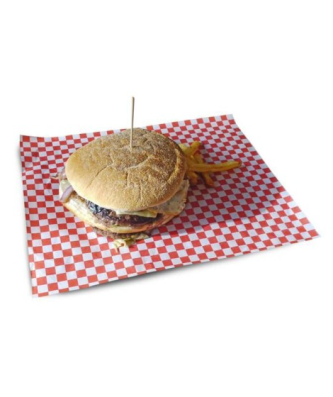 Papier ingraissable damier rouge 32 g/m² format 28 x 34 cm - par 1000